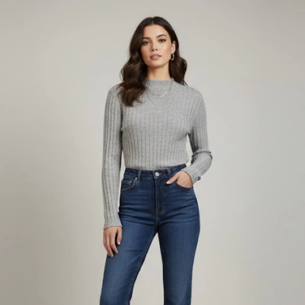 Mango Ribbed Mock Neck Top | Size XL - Picture 1 of 6